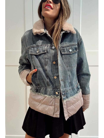 Cazadora Vaquera Combinada NOLAIR Blue Jean/Rosa HEVE