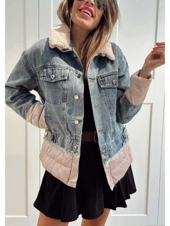 Cazadora Vaquera Combinada NOLAIR Blue Jean/Rosa HEVE