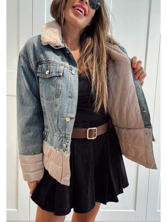 Cazadora Vaquera Combinada NOLAIR Blue Jean/Rosa HEVE