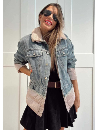 Cazadora Vaquera Combinada NOLAIR Blue Jean/Rosa HEVE
