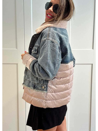 Cazadora Vaquera Combinada NOLAIR Blue Jean/Rosa HEVE