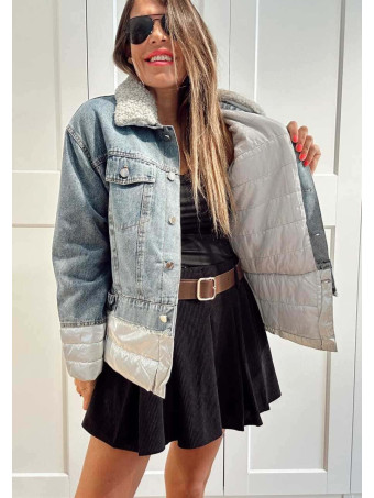 Cazadora Vaquera Combinada NOLAIR Blue Jean/Gris HEVE