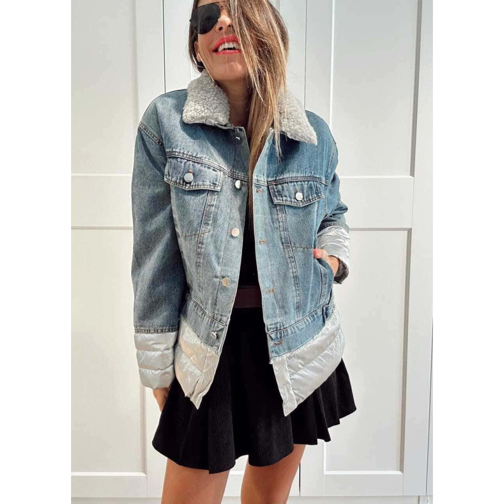 Cazadora Vaquera Combinada NOLAIR Blue Jean/Gris HEVE