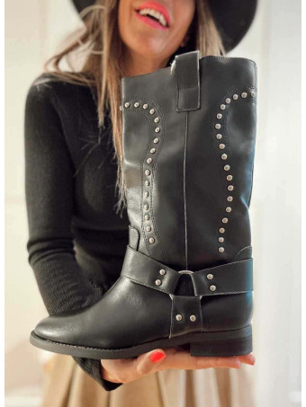 Bota Biker Tachas RODNEY Negro HEVE