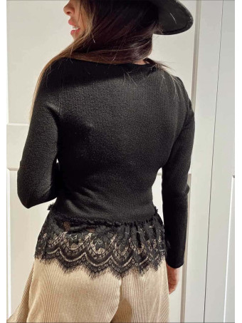 Punto Rib Blonda de Encaje MARVEIL Negro HEVE