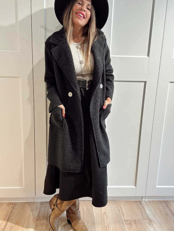 Falda Efecto Ante con Cinturón EVAAN Negro HEVE