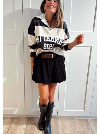 Polo Varsity Rayas MANHATTAN 1978 Negro/Crudo HEVE