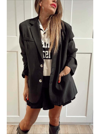 Blazer Básico Oversize ISARO Negro HEVE