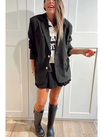 Blazer Básico Oversize ISARO Negro HEVE