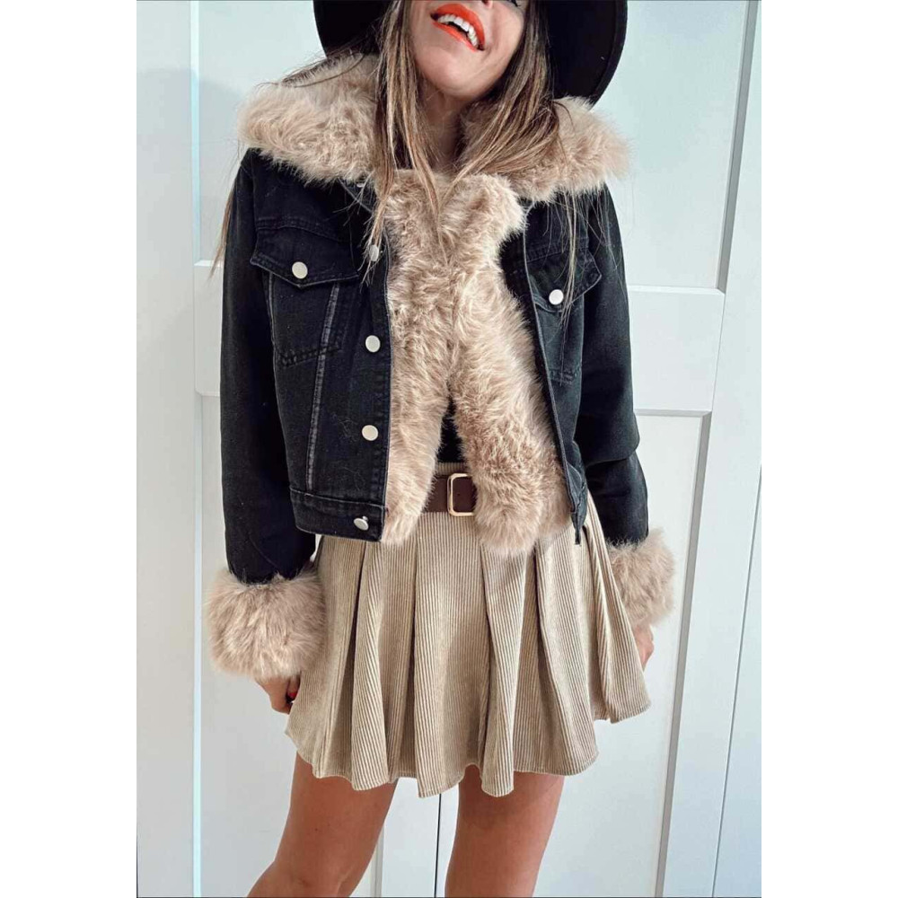 Cazadora Vaquera Forrada MOOJIE Negro HEVE