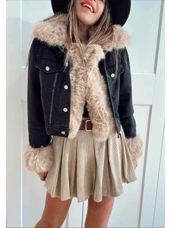 Cazadora Vaquera Forrada MOOJIE Negro HEVE