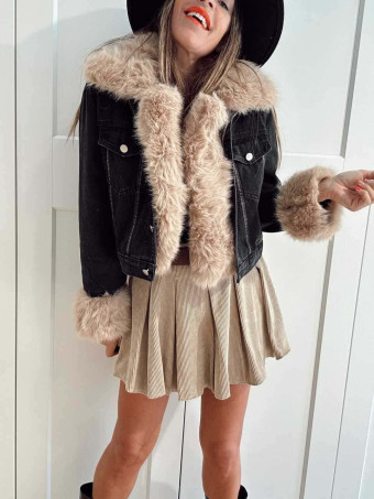 Cazadora Vaquera Forrada MOOJIE Negro HEVE