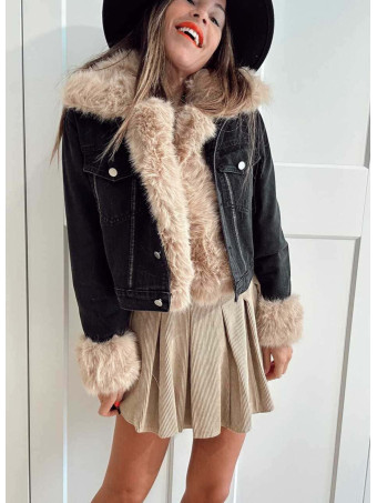 Cazadora Vaquera Forrada MOOJIE Negro HEVE