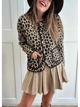 Chaqueta Punto Print ANZASHA Chocolate HEVE