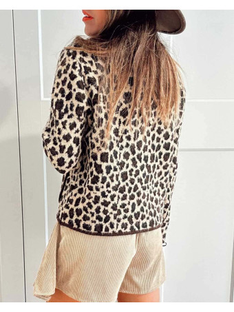 Chaqueta Punto Print ANZASHA Chocolate HEVE