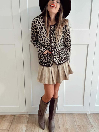 Chaqueta Punto Print ANZASHA Chocolate HEVE