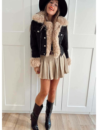 Bota Kitten Efecto Reptil KAIDRA Negro HEVE