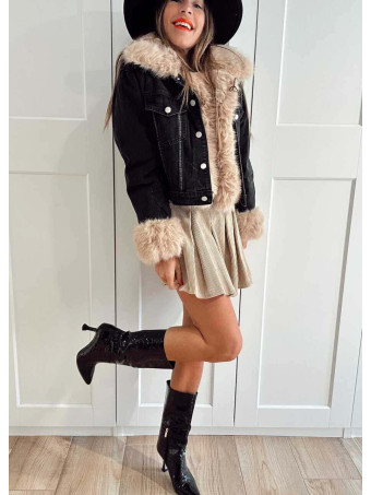 Bota Kitten Efecto Reptil KAIDRA Negro HEVE