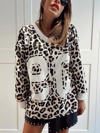 Sudadera Estampado Print MALOURA Beige HEVE