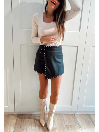 Bota Kitten Efecto Reptil KAIDRA Beige HEVE