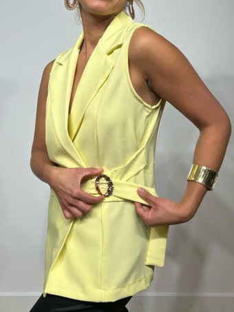 Chaleco Cruzado Hebilla MALLICOT Amarillo HEVE