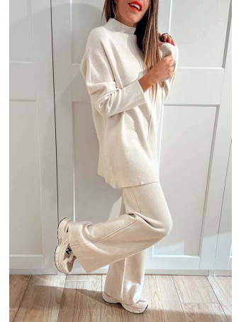 Conjunto Punto Jersey y Pantalón RATTLER Beige HEVE