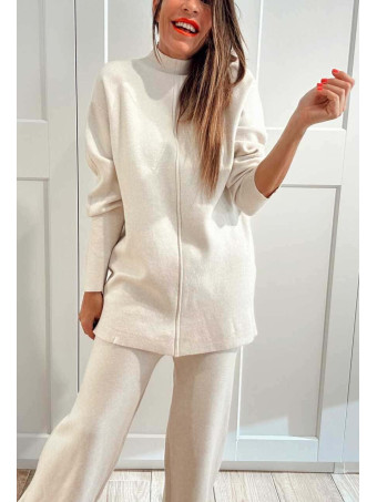 Conjunto Punto Jersey y Pantalón RATTLER Beige HEVE