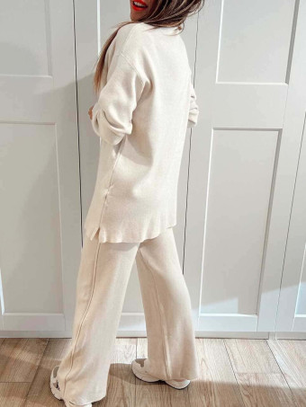 Conjunto Punto Jersey y Pantalón RATTLER Beige HEVE