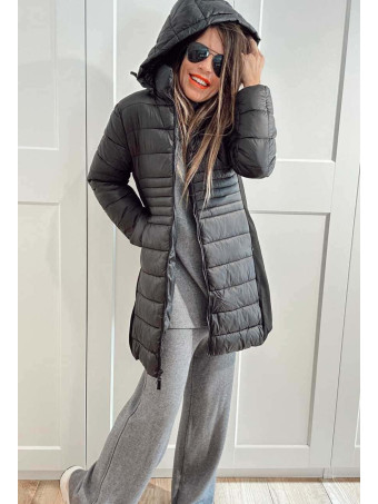 Abrigo Acolchado con Capucha SORENZA Negro HEVE