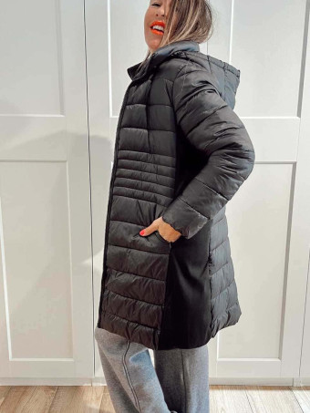 Abrigo Acolchado con Capucha SORENZA Negro HEVE