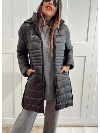 Abrigo Acolchado con Capucha SORENZA Negro HEVE