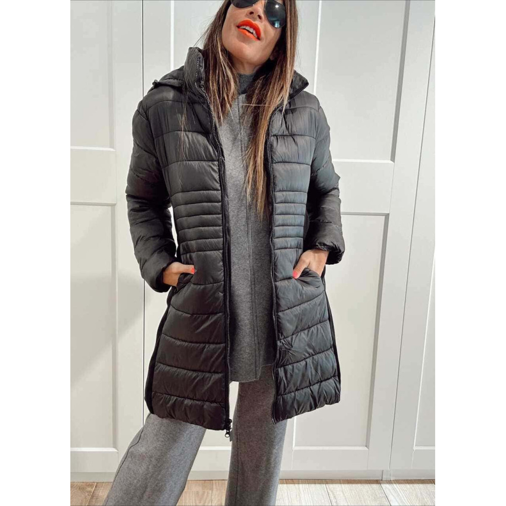 Abrigo Acolchado con Capucha SORENZA Negro HEVE