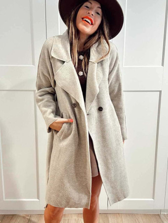 Abrigo Paño Doble Botonadura BASSO Taupe HEVE