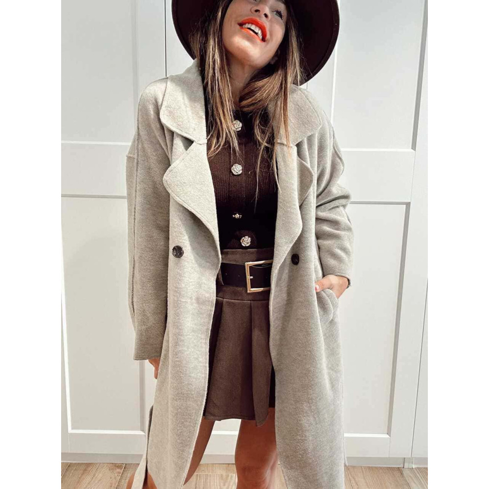 Abrigo Paño Doble Botonadura BASSO Taupe HEVE