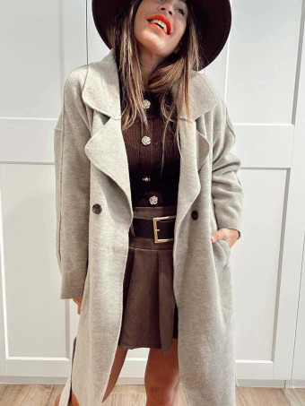 Abrigo Paño Doble Botonadura BASSO Taupe HEVE