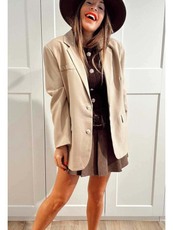 Blazer Básico Oversize ISARO Taupe HEVE