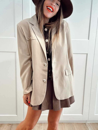 Blazer Básico Oversize ISARO Taupe HEVE