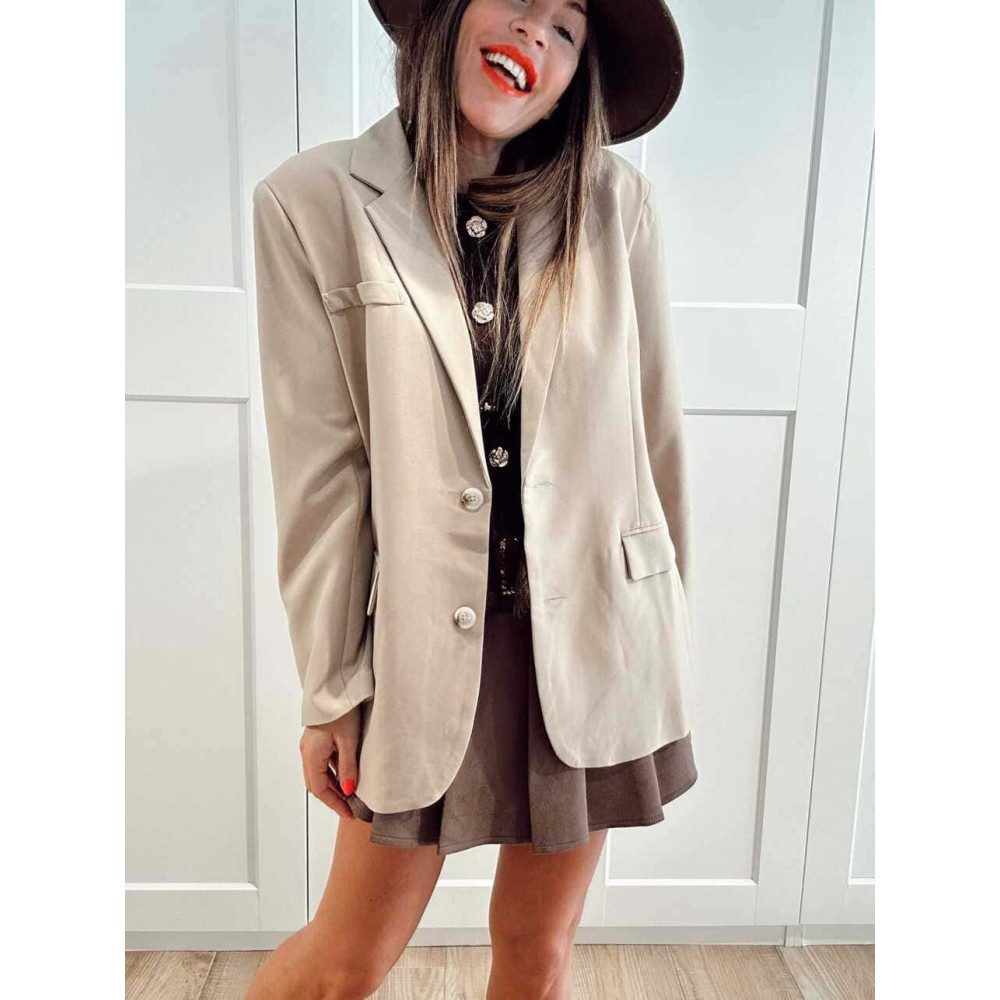 Blazer Básico Oversize ISARO Taupe HEVE