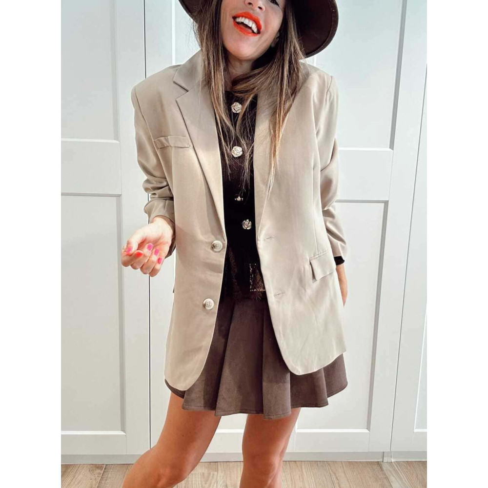 Blazer Básico Oversize ISARO Taupe HEVE