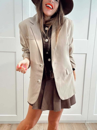 Blazer Básico Oversize ISARO Taupe HEVE