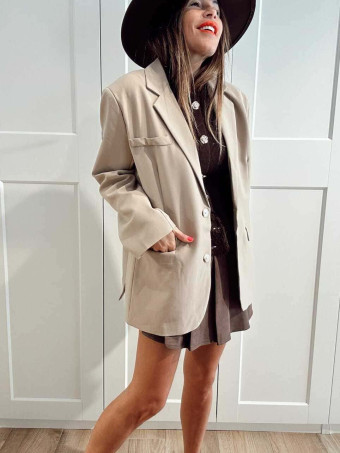 Blazer Básico Oversize ISARO Taupe HEVE