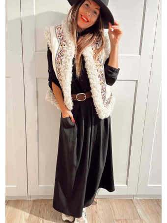 Chaleco Borreguito Bordado Floral IOLANTHE HEVE