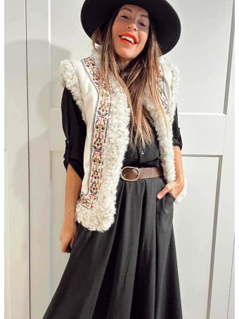 Chaleco Borreguito Bordado Floral IOLANTHE HEVE