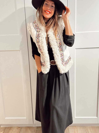 Chaleco Borreguito Bordado Floral IOLANTHE HEVE