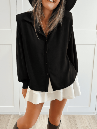 Blusa con Hombreras ELOWEN Negro HEVE