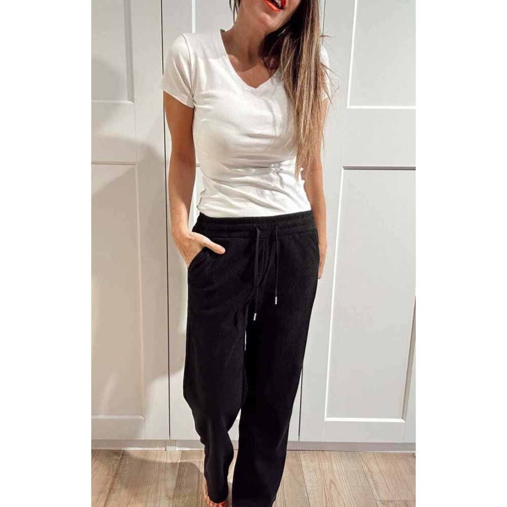 Pantalón Casual Pana EVELOR Negro HEVE