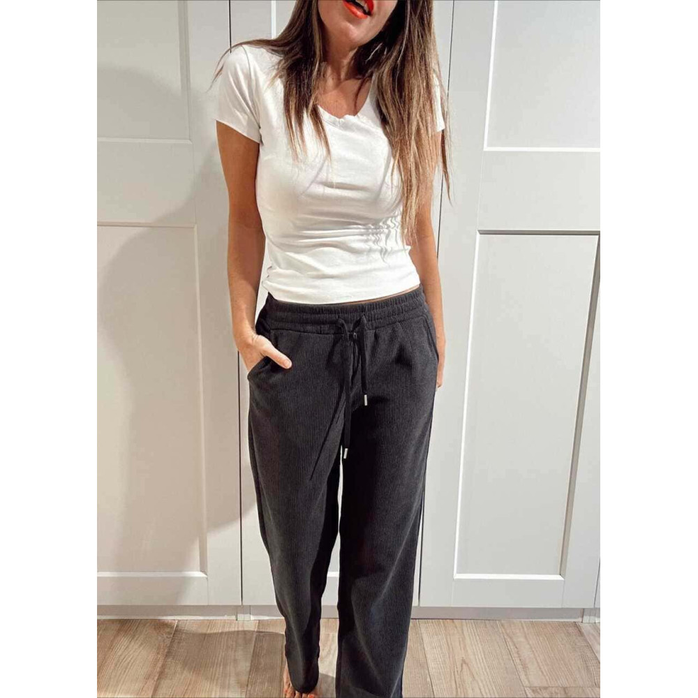 Pantalón Casual Pana EVELOR Gris Azulado HEVE