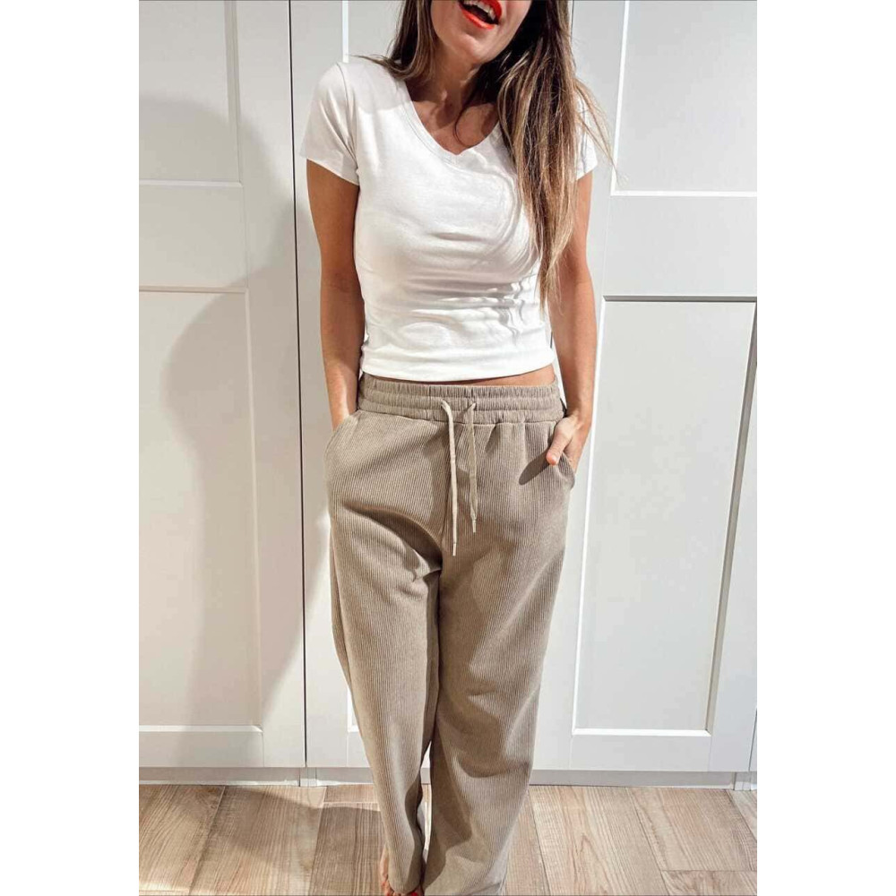 Pantalón Casual Pana EVELOR Taupe HEVE