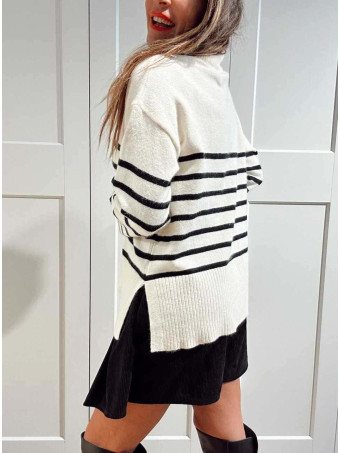 Jersey Rayas Cremallera MARCEAU Crudo HEVE