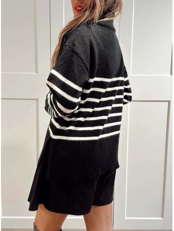 Jersey Rayas Cremallera MARCEAU Negro HEVE